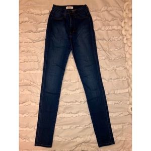 Vibrant High Waist Skinny Jeans (Dark Wash)